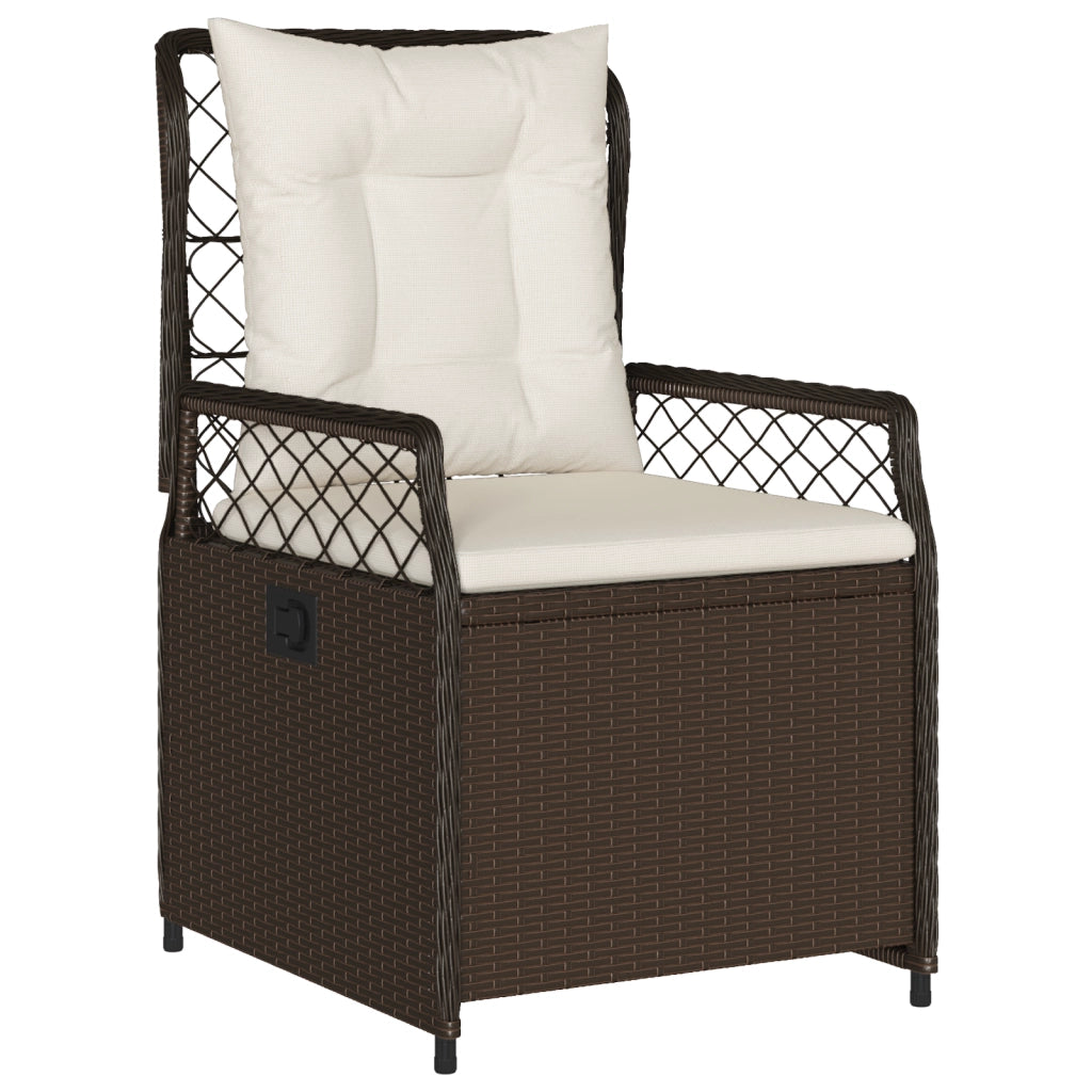 Set da pranzo da giardino 5 pezzi Marrone Polyrattan