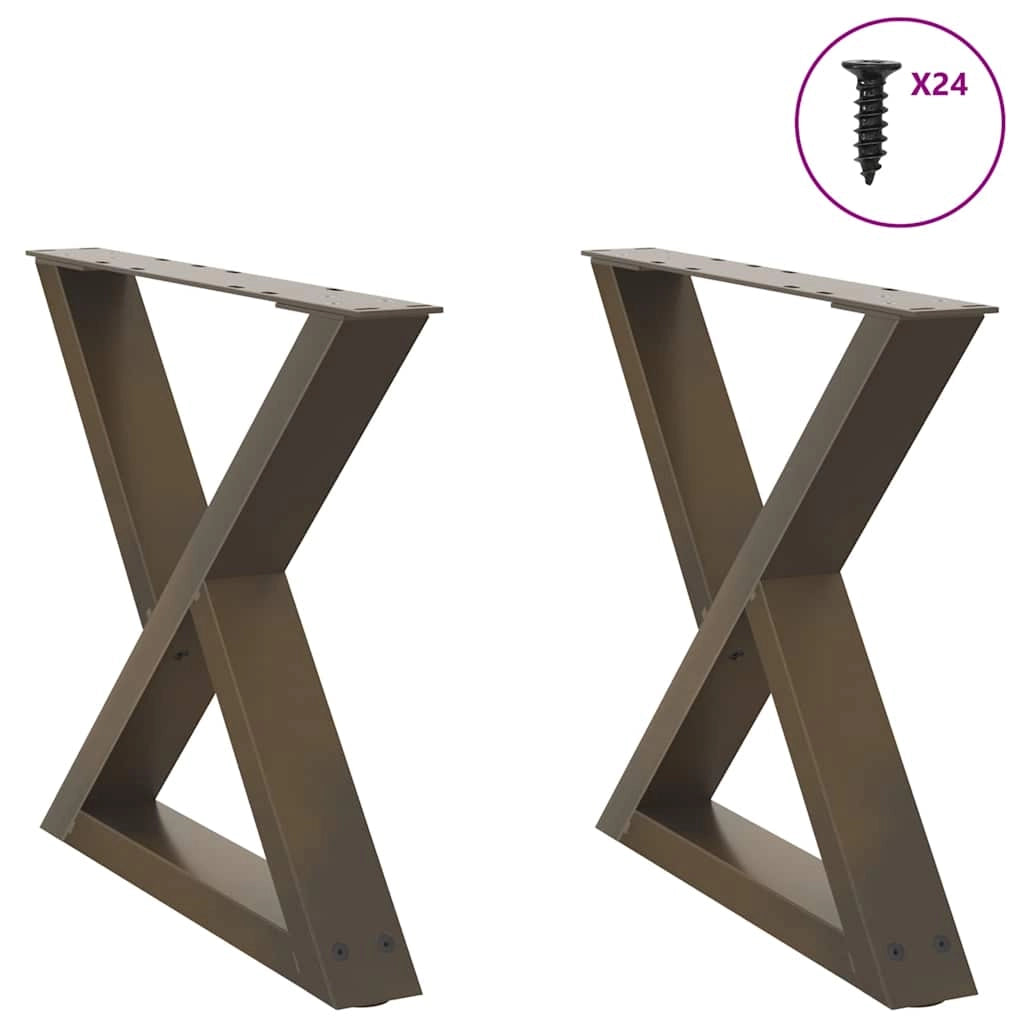 Set di 2 gambe moderne regolabili per tavolino da caffè 60 x 42-43,3 cm in acciaio naturale 02_0056997