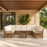 Set Divano da Giardino 10 pcs Beige polyrattan 3434937