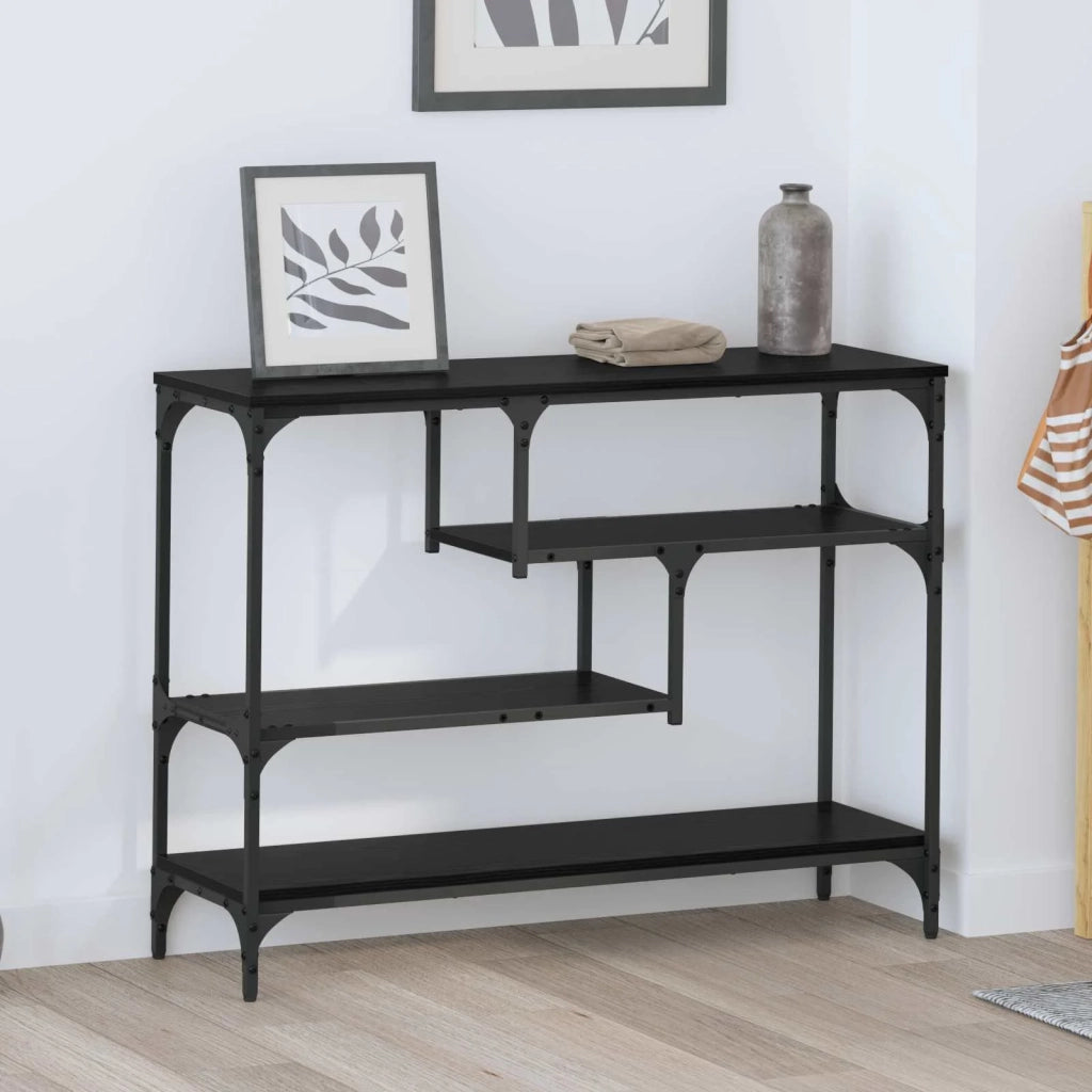 Tavolo Consolle | Tavolo d'Ingresso Rovere Nero 100 x 30 x 75 cm Legno multistrato
