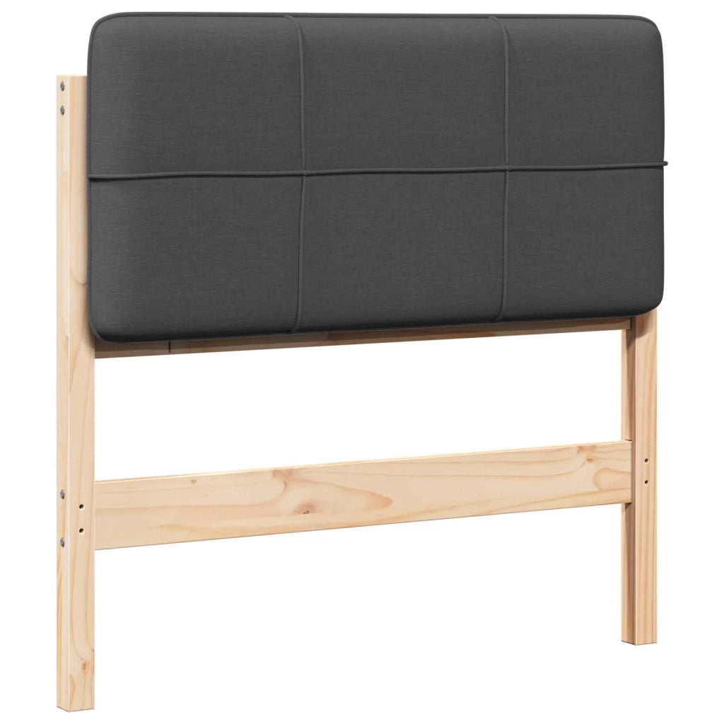 Testiera imbottita Marrone e grigio scuro 75 cm Pino massello