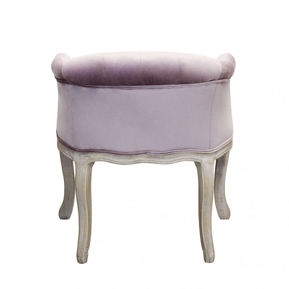 Poltrona Coreen in Velluto Rosa 61x61x71 h cm in Legno Rosa