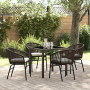 Set da Pranzo per Giardino 5 pcs Marrone