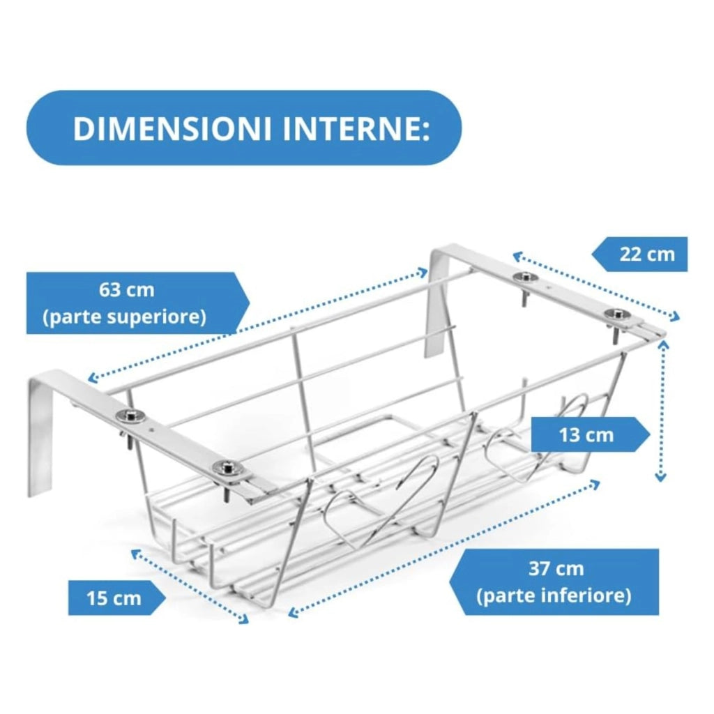 Andrys Portavaso da Fiori per Vasi da 60cm - Fioriera Regolabile (Bianco)