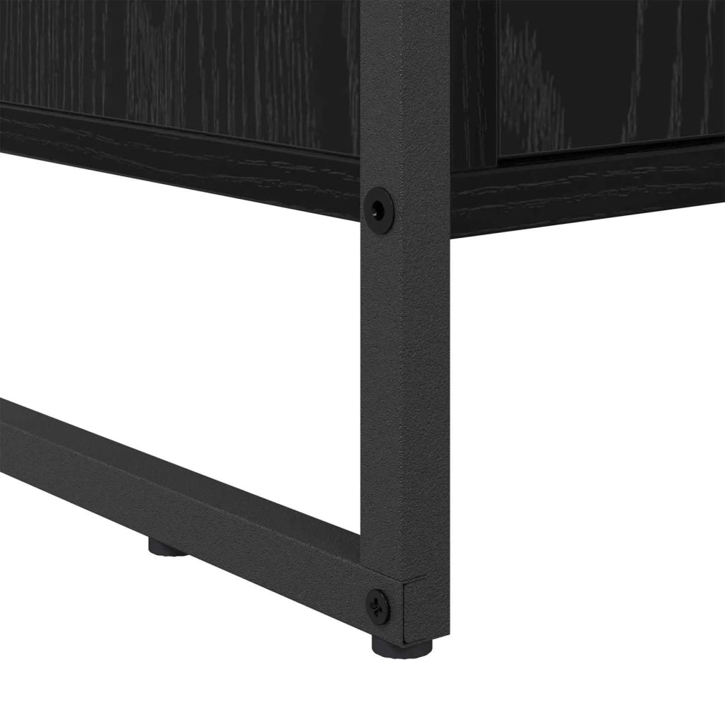 Mobile per scarpe con porta Rovere Nero 79 x 36 x 100 cm
