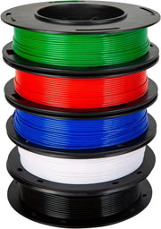 Filamento PLA 175mm per stampanti 3D - 1,25 kg peso netto - nero bianco rosso blu verde - alta qualità