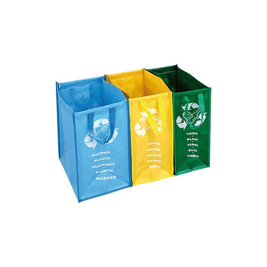 Set 3 Borse Colorate per la Differenziata Autoportanti per Armadio