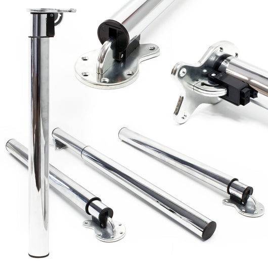 Set 4 gambe tavolo in cromo altezza regolabile 70-110 cm Piede per mobili
