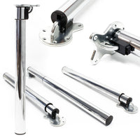 Set 4 gambe tavolo in cromo altezza regolabile 70-110 cm Piede per mobili