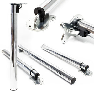 Set 4 gambe tavolo in cromo altezza regolabile 70-110 cm Piede per mobili