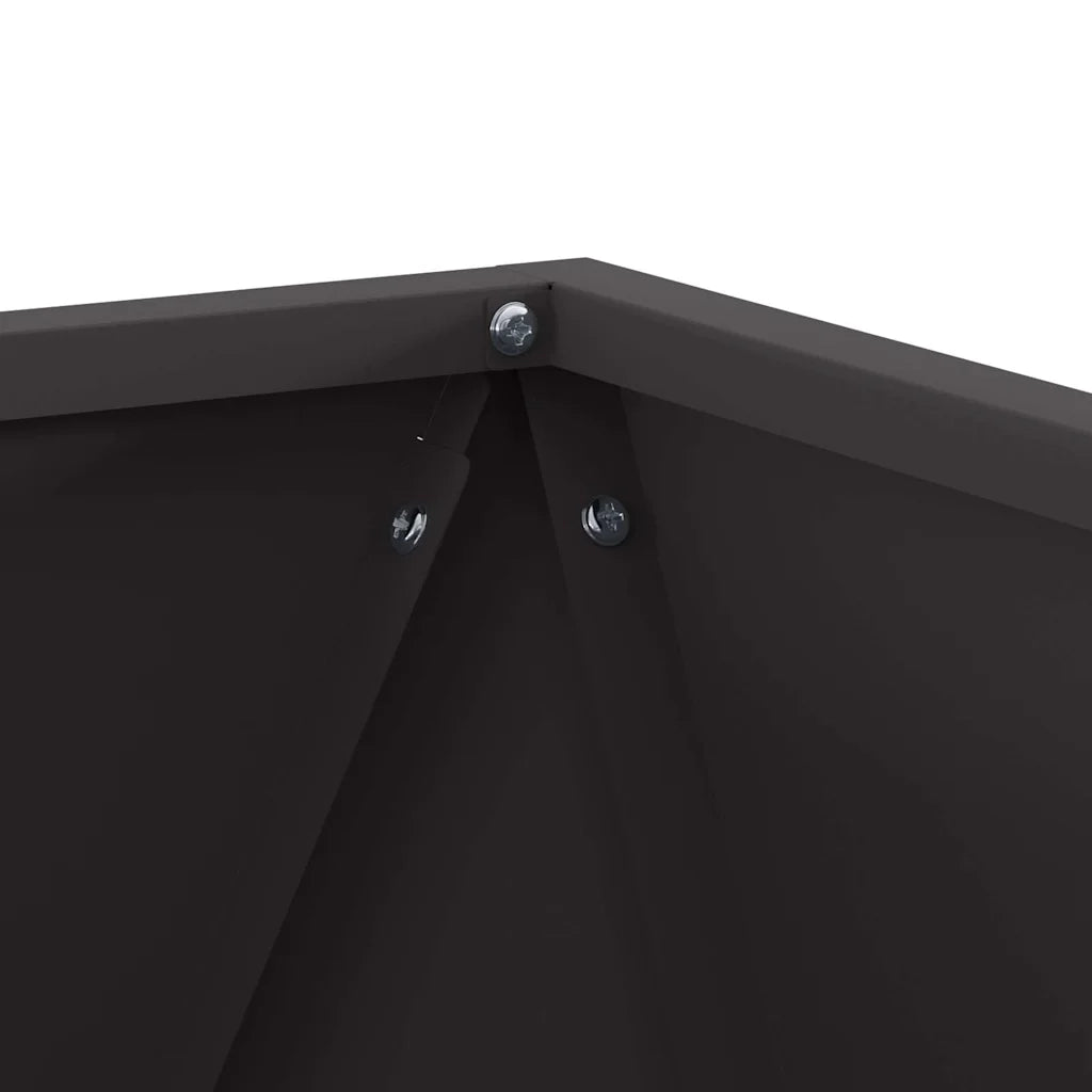 Fioriera 2 pcs Nero 40 x 40 x 40 cm Acciaio 883823