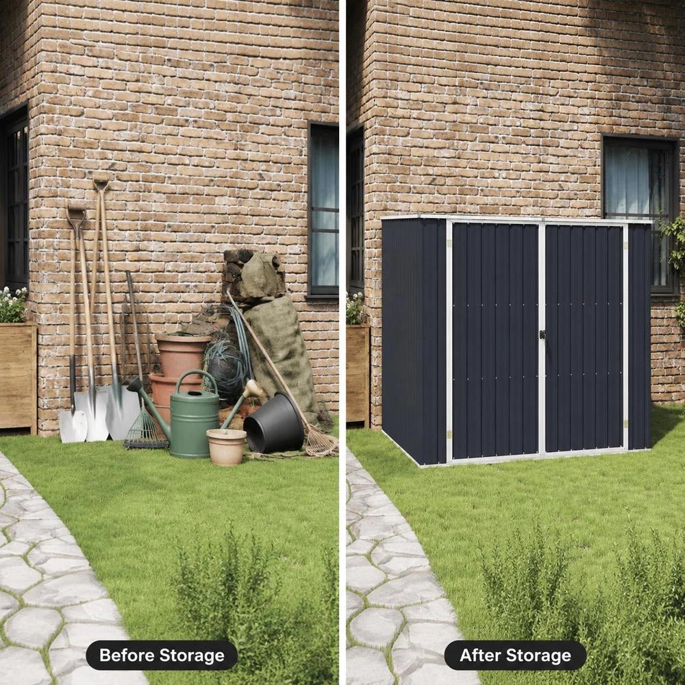 Garden Shed, Anthracite, 195x198x159 Cm, Galvanized Steel