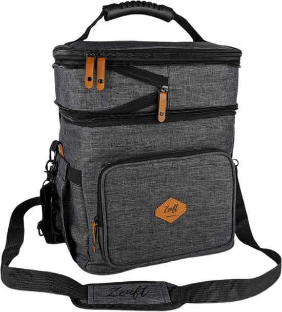 Borsa da picnic, portatile, impermeabile, senza perdite, con diverse tasche, borsa da picnic regolabile per campeggio, lavoro, parco, lago, spiaggia