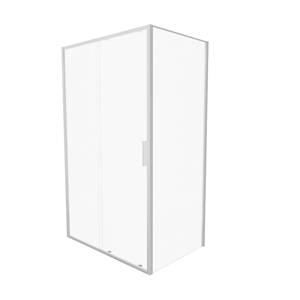 Box doccia slim 70x100cm con porta scorrevole e parete fissa profili cromati e vetro 6mm opaco h190 | Portofino