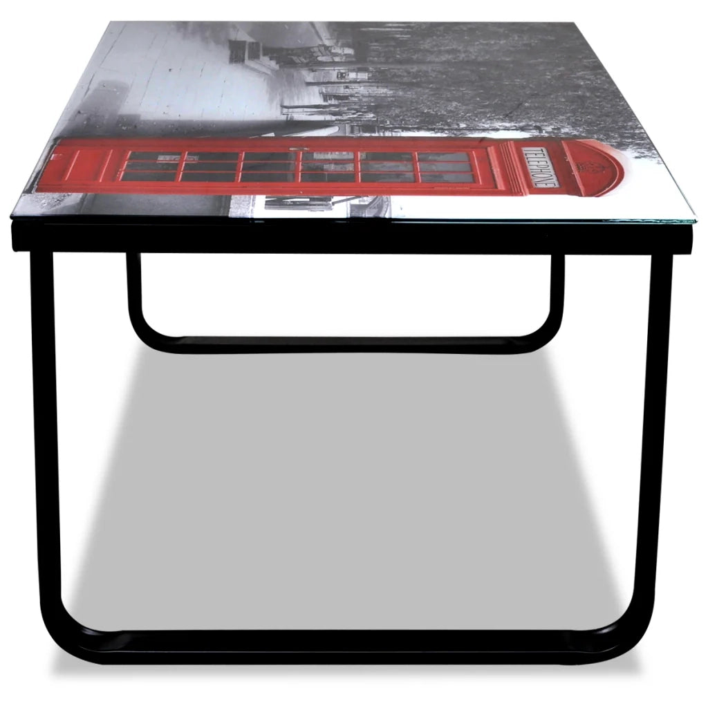 Tavolino da caffè in vetro di design London 90 x 45 cm nero 0902030