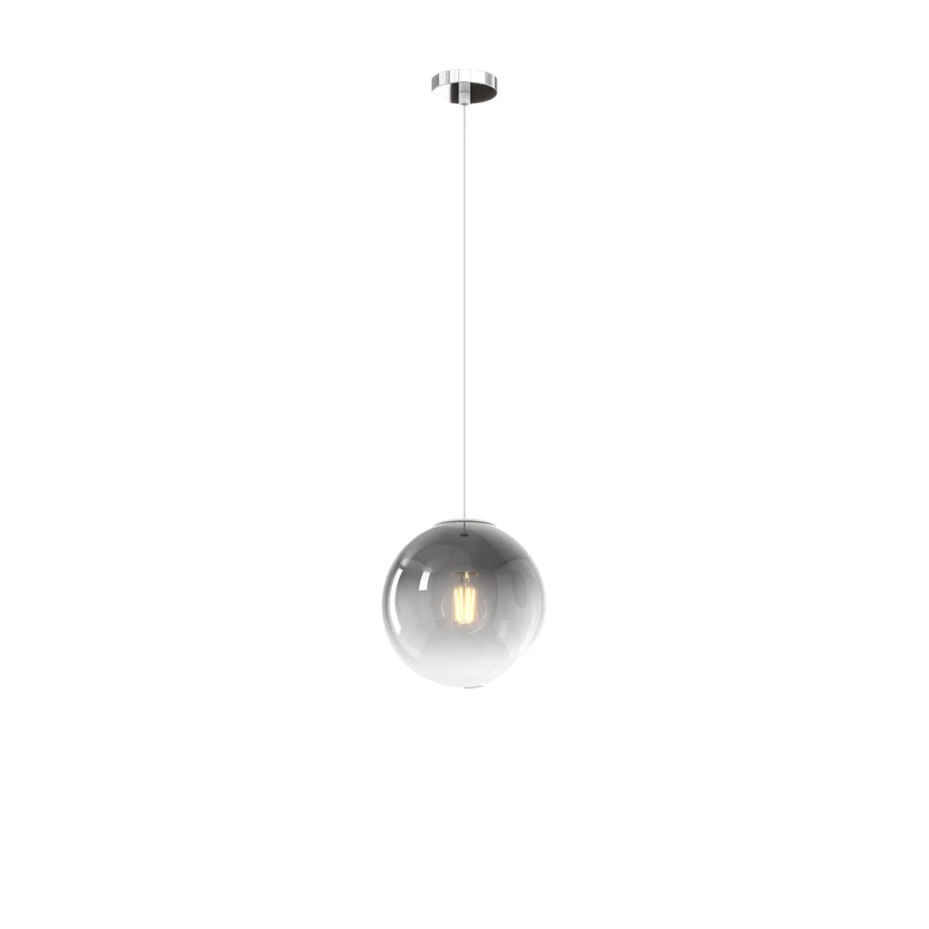 Sopsensione Moderna Big Eclipse Metallo Cromo Vetro Fumè 1 Luce E27 D20