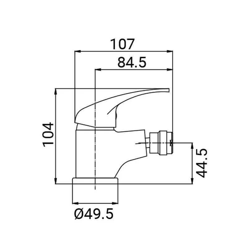 Rubinetto bidet serie eva, finitura cromata