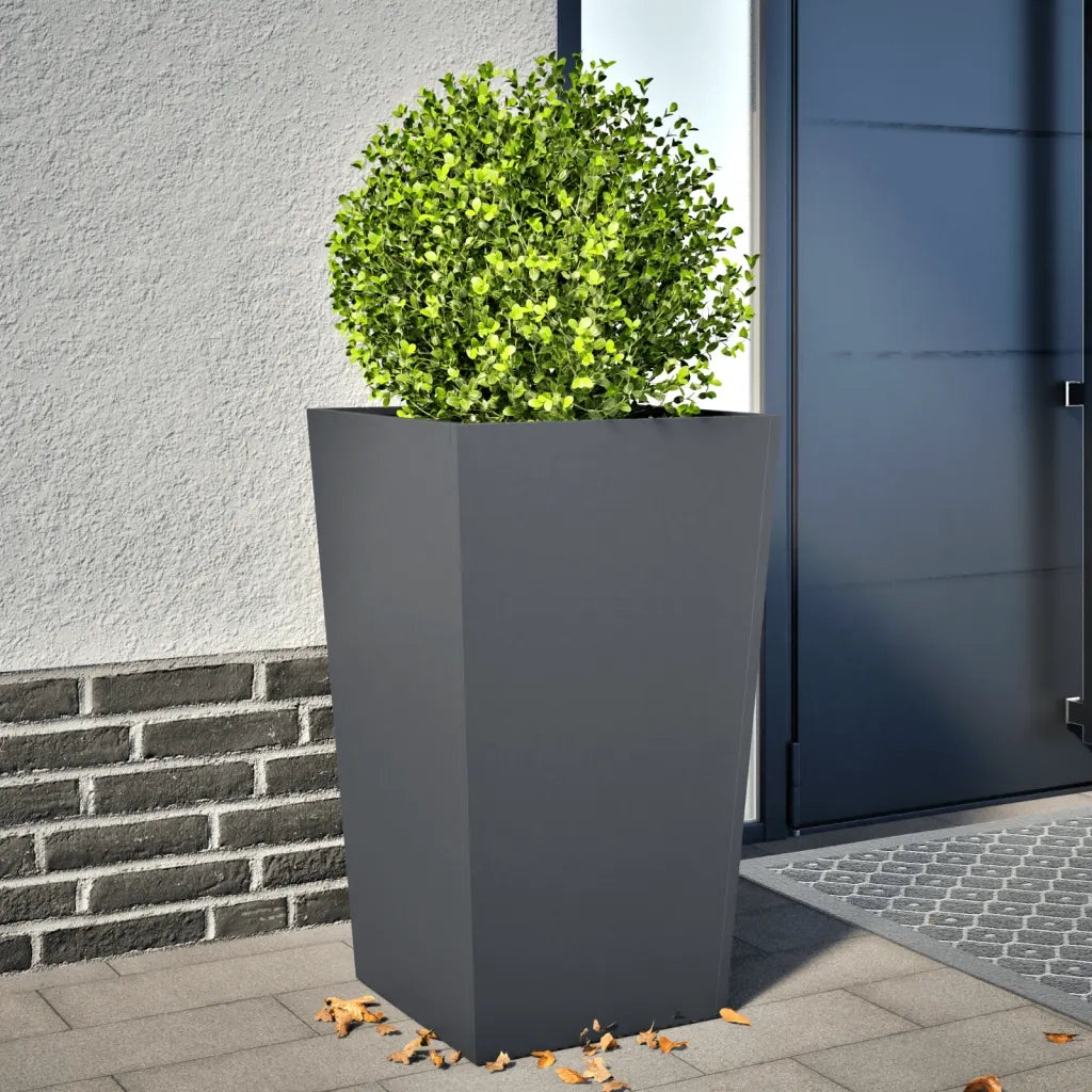 Fioriera | Cassetta per fiori | Vaso da Giardino Antracite 45x45x75 cm in Acciaio