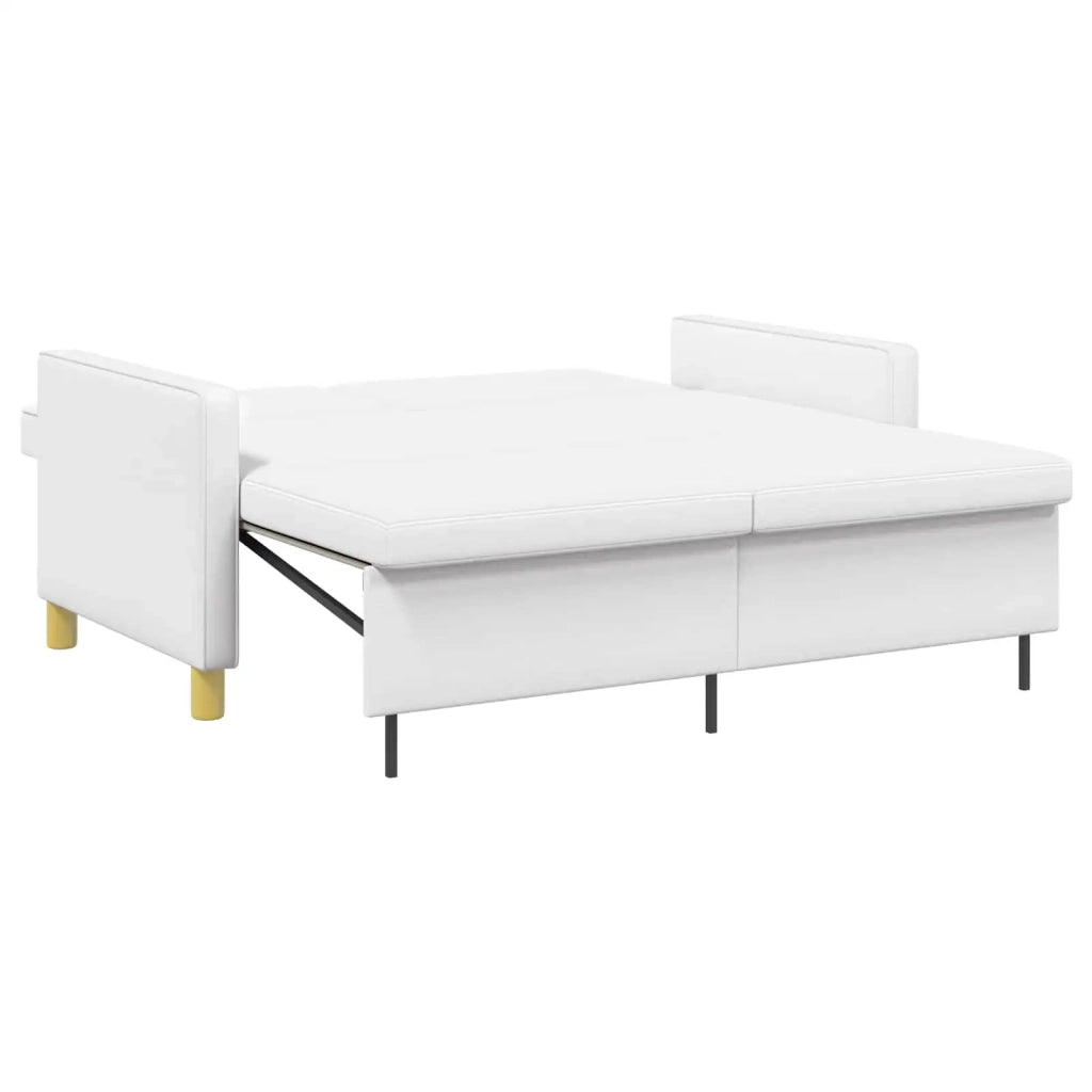 Divano Letto Estraibile Bianco Tessuto