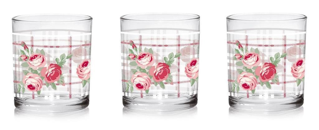 Set 3 Bicchieri da Tavola Acqua o Vino Linda Rosalia 220 cc Cerve