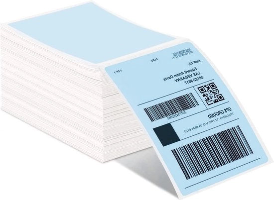 Etichette Termiche 4x6 a Foglio Flessibile compatibili con Etsy Shopify Ebay Amazon Royal Mail FedEx UPS Pacco di 500 Blu - Etichette Termiche senza Fili