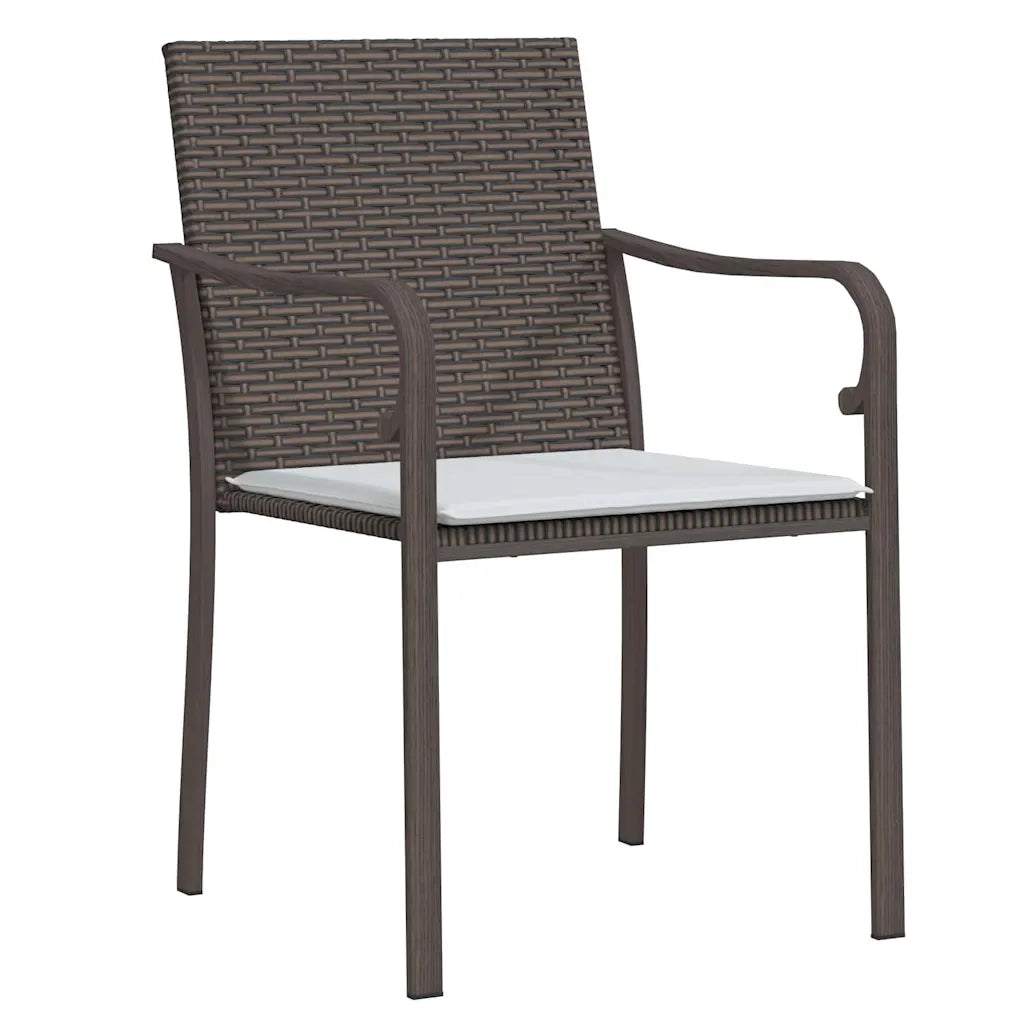 Set da Pranzo per Giardino 5 pcs Marrone e Nero Rattan in PE