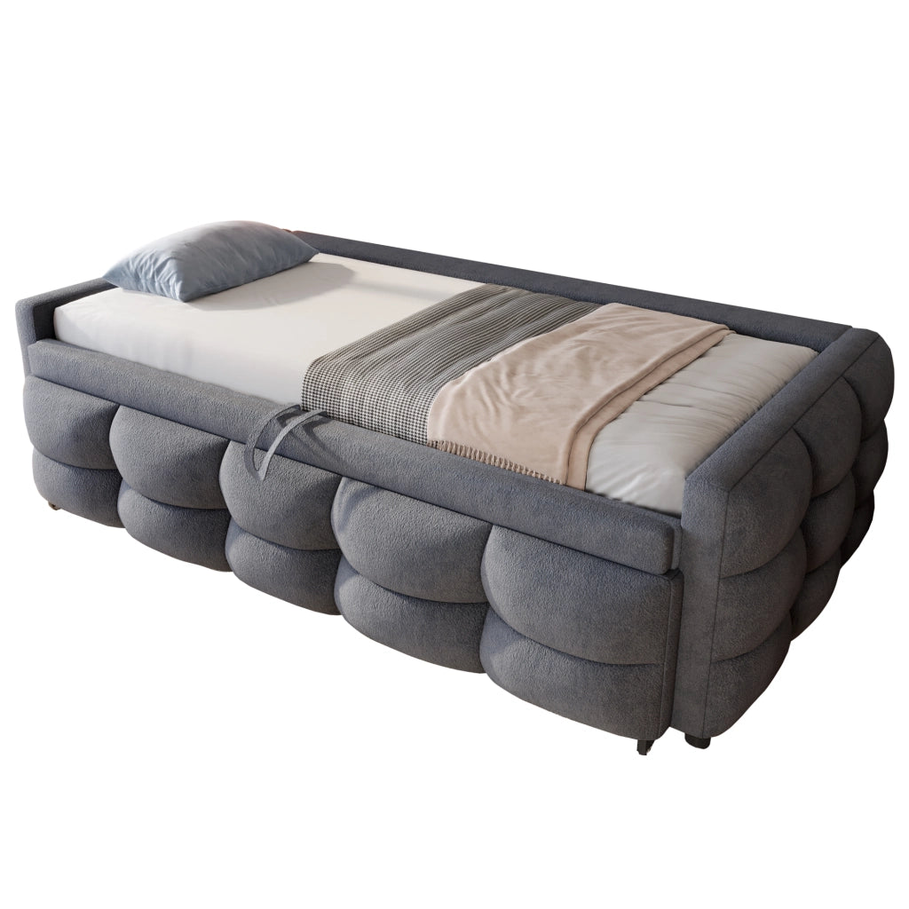Letto a divano estraibile teddy velluto 90/180x190 cm
