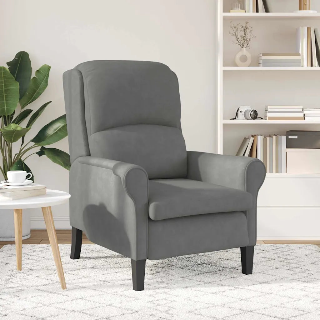 Poltrona-Divano Sedia-Poltroncina Grigio scuro 76 x 94 x 102 cm Microfibra