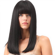 Parrucca Finto Biondo - Nera - Capelli Sintetici - Tonda Coda di Cavallo - Costumi di Fantasia/Partito - 1 pezzo - Alta Qualità