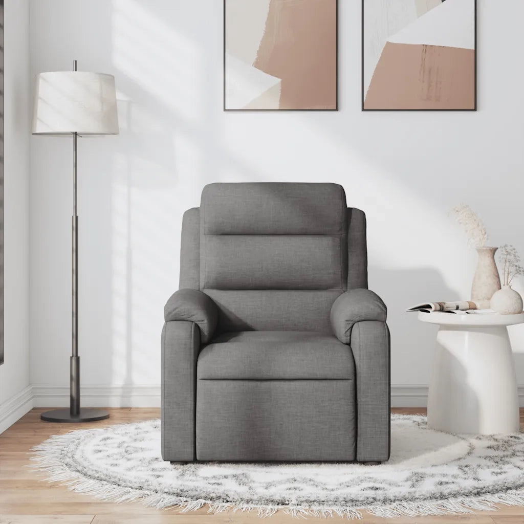 Poltrona Massaggiante Reclinabile Grigio Scuro in Tessuto 373475