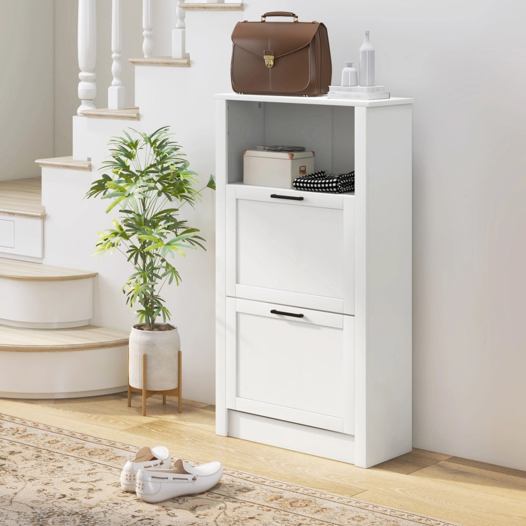 Armadio scarpe ¨C zephmum ¨C bianco 58x24x105 cm