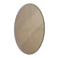 Specchio retrò ovale con cornice in ferro, da parete per bagno, soggiorno, 65x3x100 cm, Argento