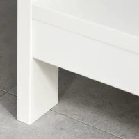 Tavolo Consolle con 2 Cassetti e 2 Mensole, Consolle Ingresso e Soggiorno in MDF, 100x30.5x80cm, Bianco