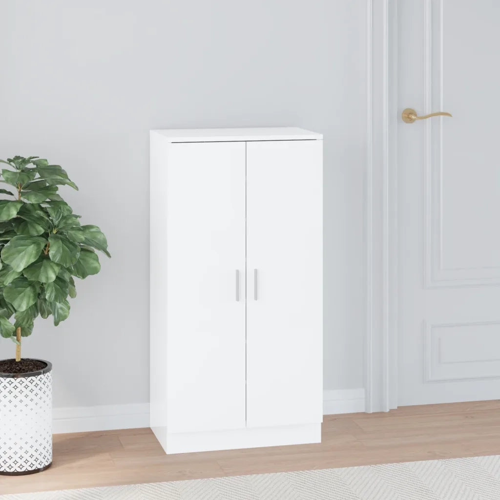 Scarpiera | Mobile per scarpe Bianco Lucido 55x35x108 cm in Legno Multistrato