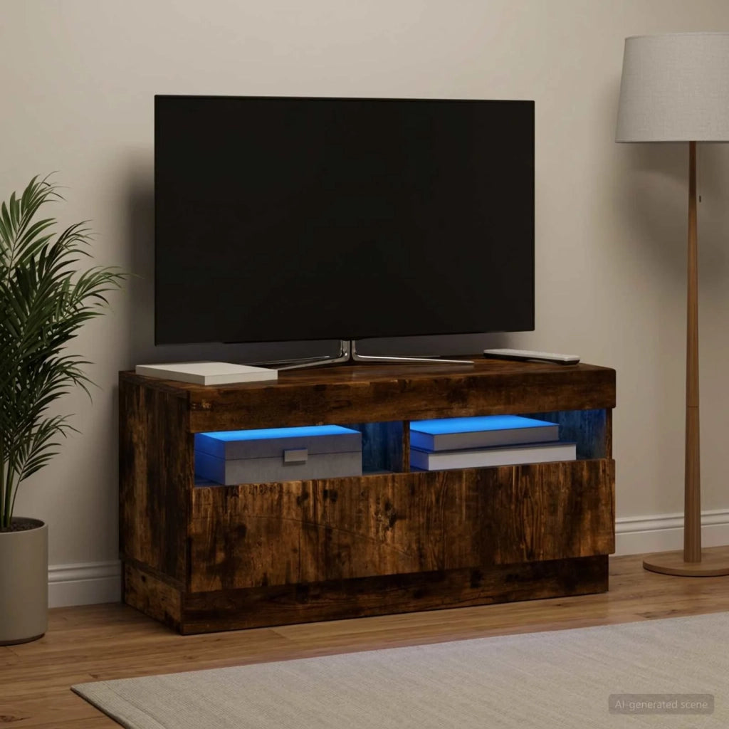 Mobile TV LED Rovere Fumo Legno ingegnerizzato 897440
