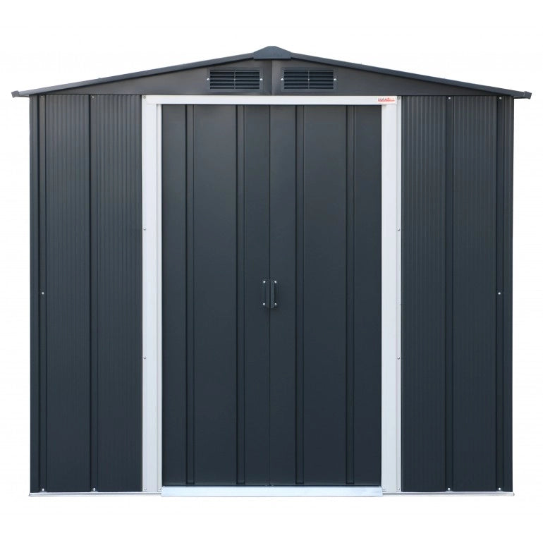 organizza il tuo giardino Casetta in Metallo 6'x4' Duramax by Ezooza 1221 x 2020 x 1805 mm grigia: perfetta nella tua oasi verde