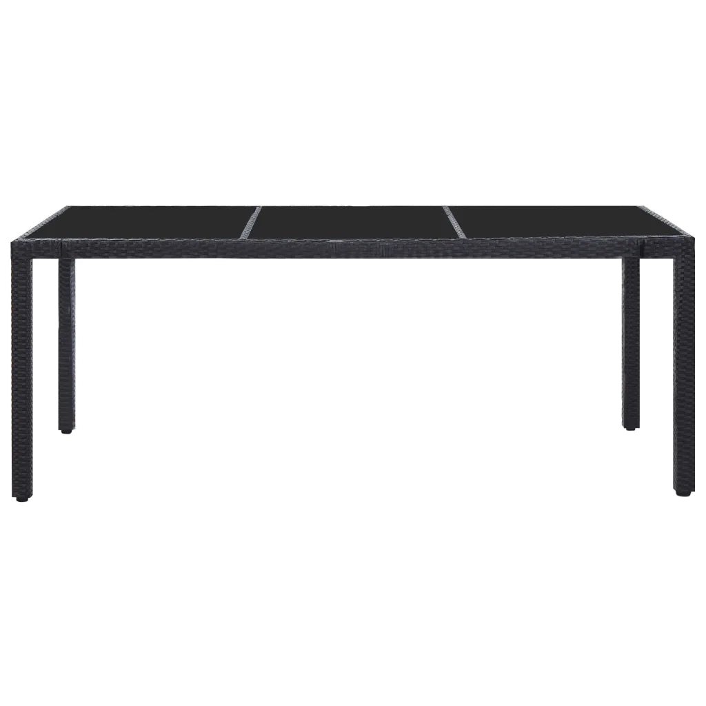 Set da Pranzo per Giardino 9 pz in Polyrattan Nero cod mxl 35122