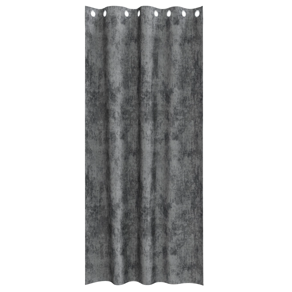 Tende in Velluto 2 pz con Occhielli Grigio 260x140 cm