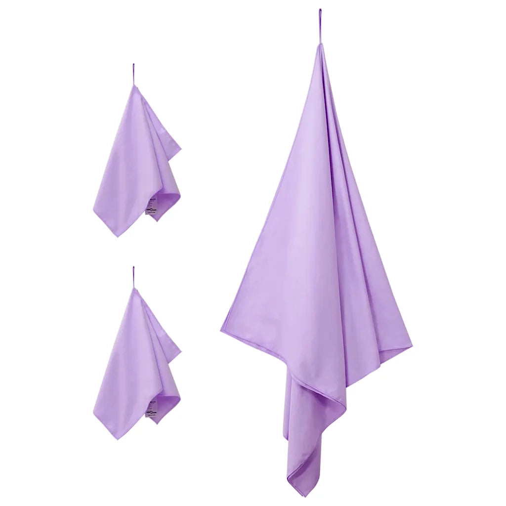 Set di Asciugamani Sportivi 3 pz | Teli per bagno Viola Poliestere e poliammide