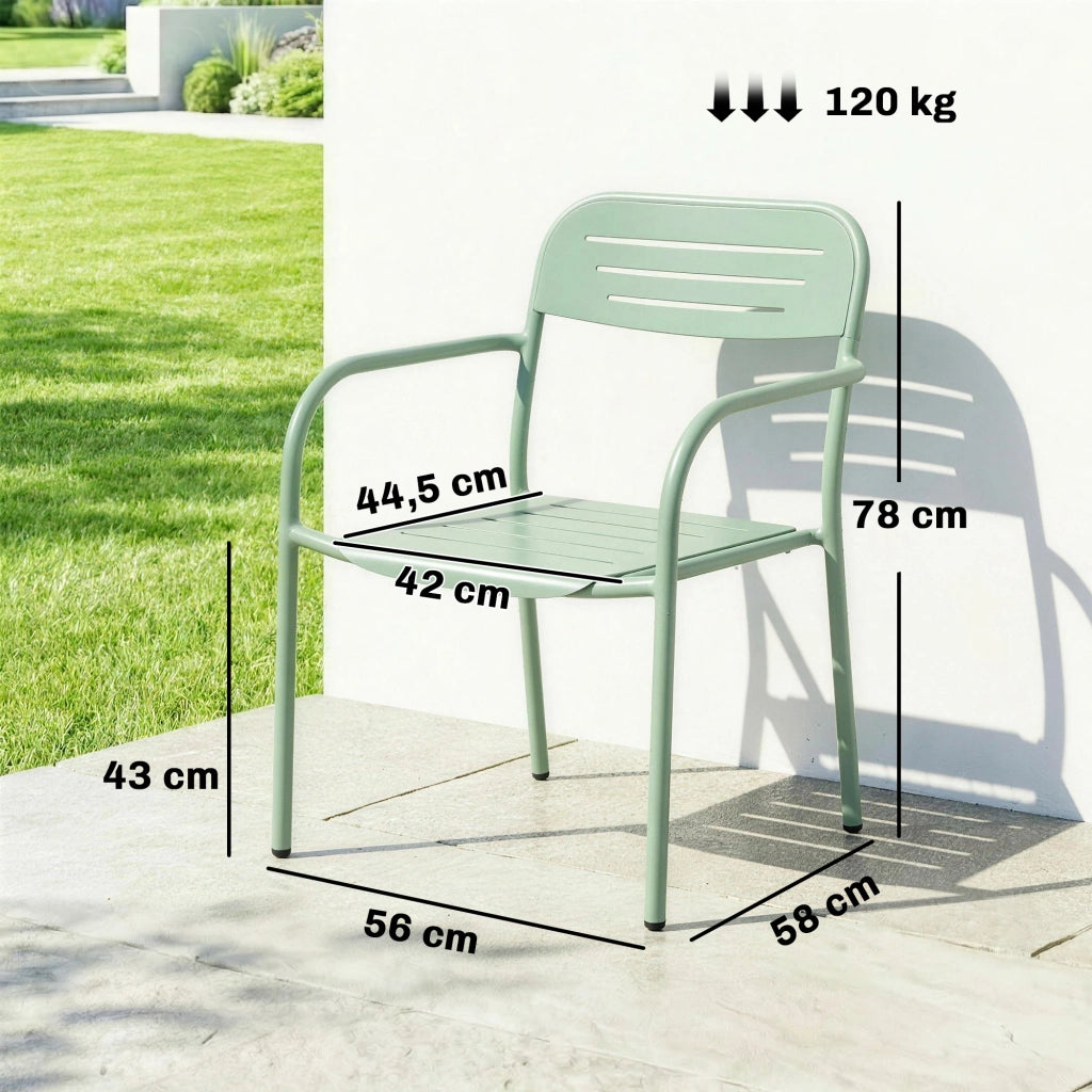Sedia da giardino con braccioli ¨C zephmum ¨C verde 56x58x78