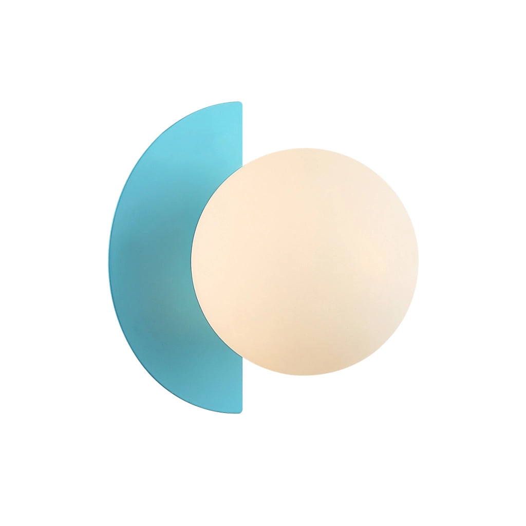 Applique Italux NAUTI decorativa sfera vetro bianco blu G9 25W