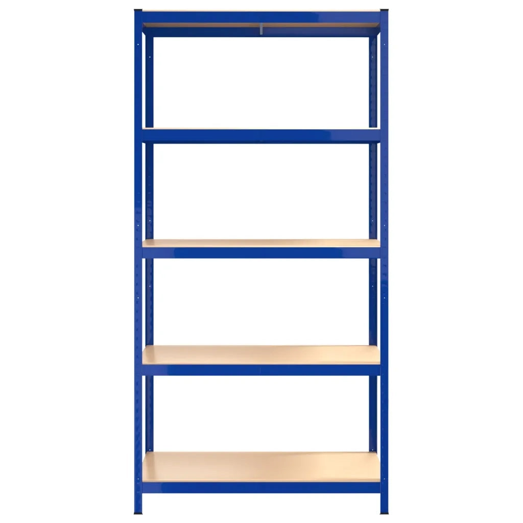 Mensole a 5 Ripiani 2pz Blu in Acciaio e Legno Multistrato cod mxl 39046