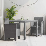 Set da Pranzo per Giardino 3 pcs Grigio chiaro Polipropilene
