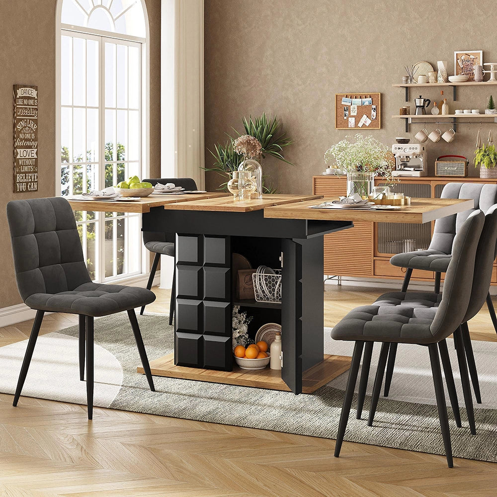 Tavolo estensibile - Xylo - 110-140x80cm motivo quadrettato