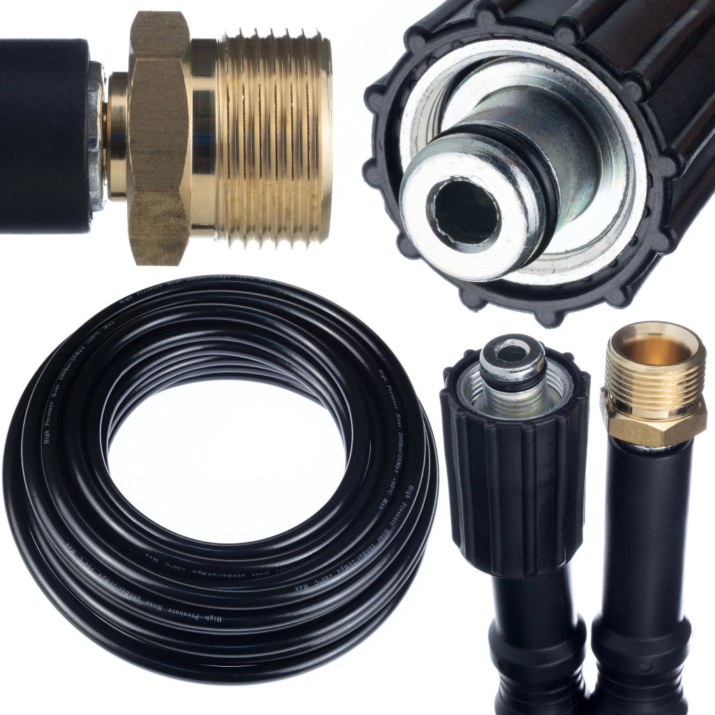 Tubo Alta Pressione 10m M22-M22 – Compatibile con Idropulitrice Kärcher/Kranzle | Nylon, PVC, 200 Bar, 60°C