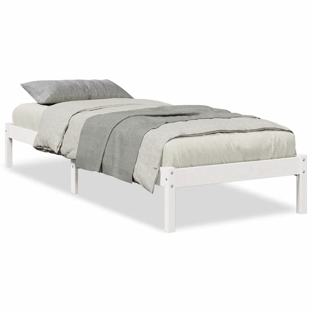 Letto Extra Lungo senza Materasso Bianco 80x220 cm in Pino 852415
