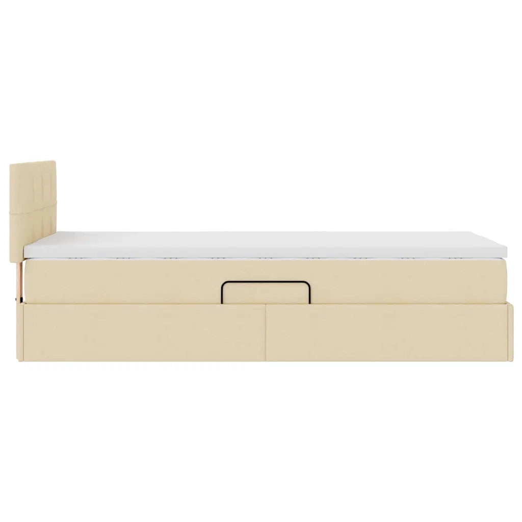 Letto con contenitore e materasso Crema 90 x 190 cm