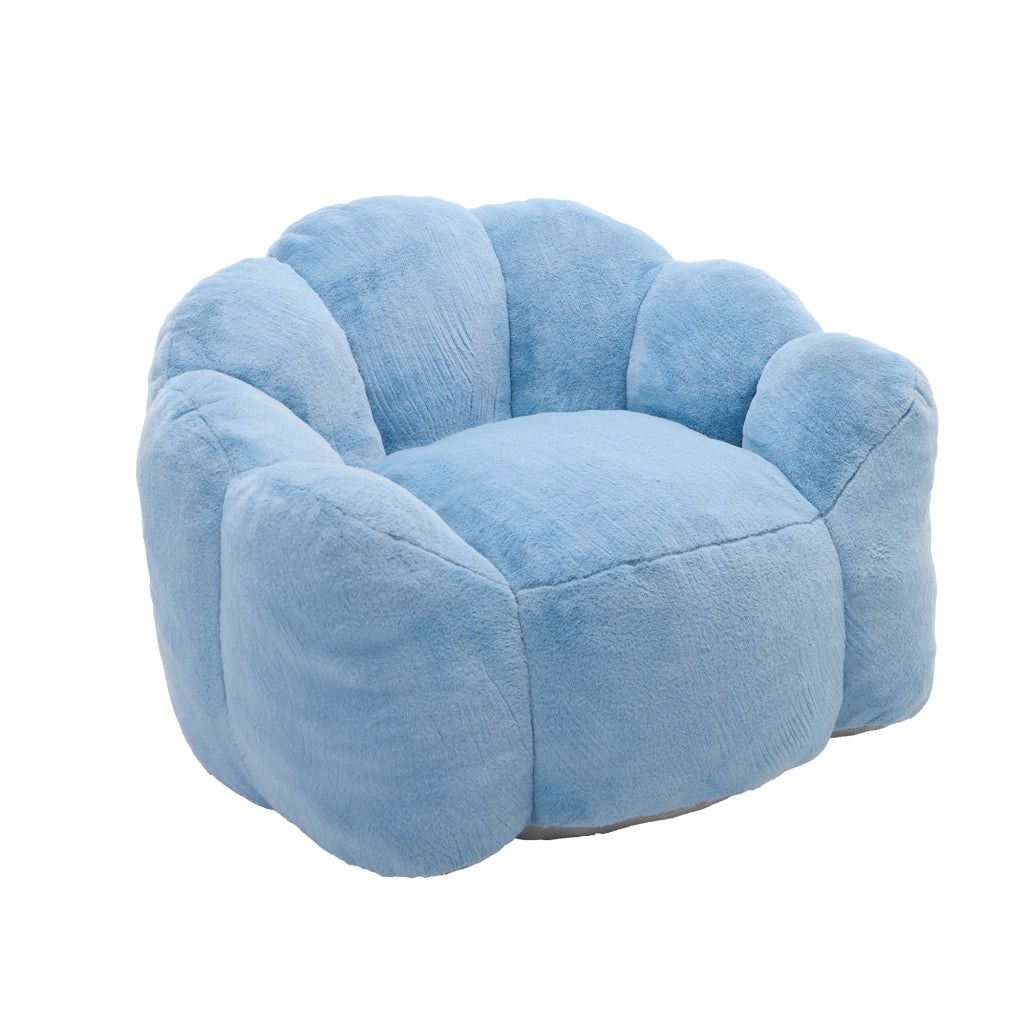 DIVANO a forma di loto in peluche Blu