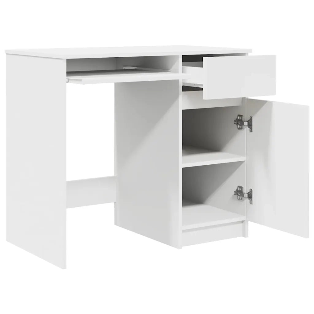 Scrivania Bianca 86x49x76 cm in Legno Multistrato