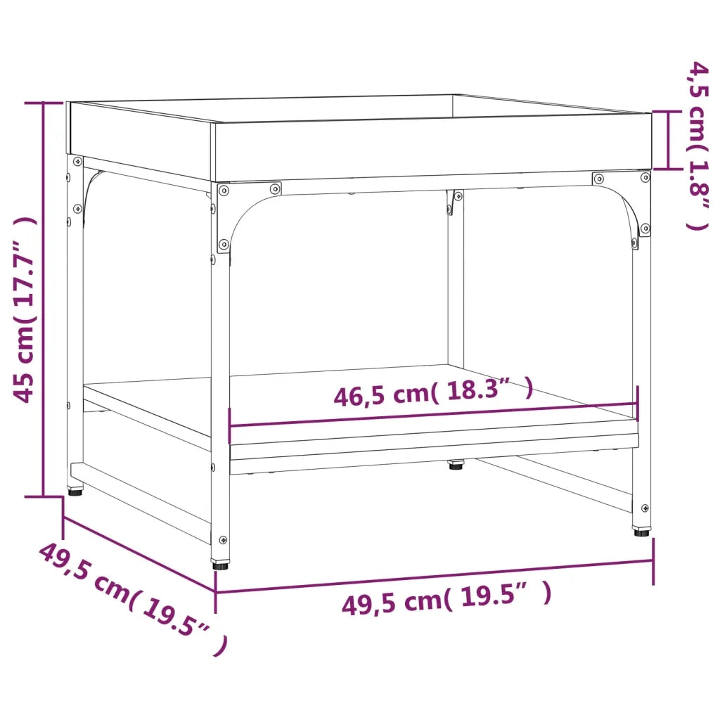 Tavolino da Salotto Nero 49,5x49,5x45 cm in Legno Multistrato 832808